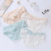 4 Pieces Women Cotton Low Waist Pregnancy Panties