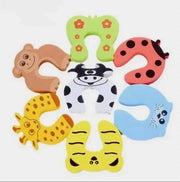 Lot de 2 ou 5 butées de porte de sécurité pour bébé, anti-pincement, motif animal de dessin animé, protection épaisse pour les doigts