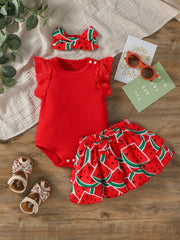 Baby Girls Summer Watermelon Outfit