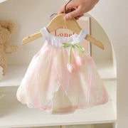 Baby Girls Tulip Romper Dress – Sleeveless Halter Sling Princess Bodysuit for Newborns Ages 0–24M