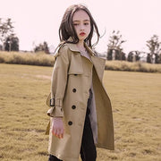 Girls' Long Trench Coat – England Style Windbreaker Jacket for Kids & Teens 4–13Y