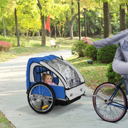 Remorque vélo pliable 2-en-1 pour enfants et animaux - Double siège, Toit contre les intempéries, Drapeau haute visibilité (Charge max 88 lbs)