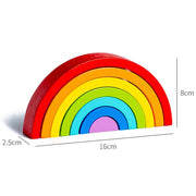 Wooden Rainbow Arch Stacker – Montessori Color & Shape Cognitive Toy for Kids Ages 3+