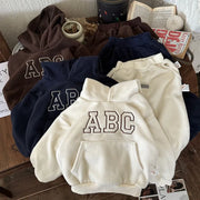Ensemble sweat à capuche et pantalon d'hiver doublés de fourrure pour enfants (2 pièces)