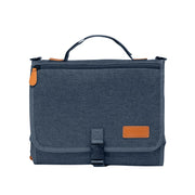 Tapis à langer portable et sac de voyage, changeur pliable imperméable avec poche intégrée pour lingettes, coussin pour la tête et plusieurs poches de rangement (Gris)