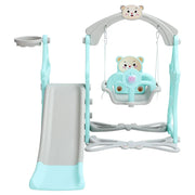 Balancoire et toboggan pour tout-petits, ensemble de cadre d'escalade pour jardin intérieur et extérieur pour enfants de 3 à 6 ans, vert et rose