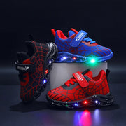 Kids LED Light-Up Shoes – Colorful Hook-and-Loop Sneakers