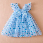 1Robe de fête d'anniversaire de princesse Lovebaby : robe en tulle avec nœud dans le dos et ailes