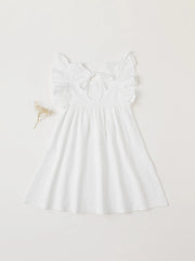 Robe salopette à nouer dans le dos pour bébé fille : vêtements d'été décontractés en coton