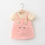 Robe de princesse rayée à motif chat pour bébé (6 mois à 24 mois)