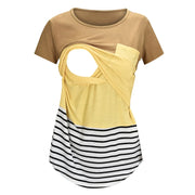 Striped Maternity Nursing Top