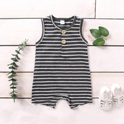 Sleeveless Striped Romper