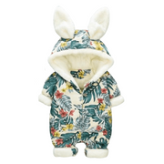 Forest Rabbit Ears Hooded Parka Jumpsuit