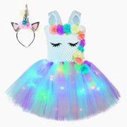 Robe LED licorne florale avec haut en crochet