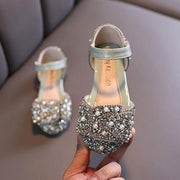 Pearl Rhinestones Open Side Shoes