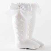Chaussettes en coton avec gros nœud doux pour filles