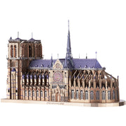 Puzzle 3D en métal | Cathédrale Notre-Dame de Paris | Jouets éducatifs