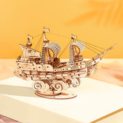 Puzzle 3D en bois | Nouveau modèle de voilier vintage à faire soi-même, 4 types | Cadeau pour enfants, adolescents et adultes