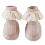 Lace Design Soft Cotton Socks Anti Slip Baby Walker Shoes