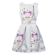 Princess Paris Print Girl Dress