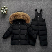 Hooded Fur Puffer Suit