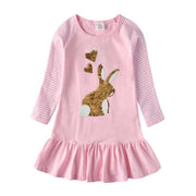 Sequin Rabbit Design Long Sleeve Top Dress