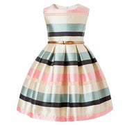 Sleeveless Striped Elegant Party Dress