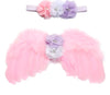 Ensemble 2 pièces ailes d'ange en plumes et bandeau fleuri pour nouveau-né – Accessoires de photographie pour bébé fille