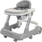 2-in-1 Foldable Baby Walker and Push Cart, Adjustable Height (2 Levels)