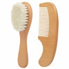 Ensemble brosse et peigne à cheveux en bois pour bébé : soins doux pour bébé