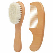 Ensemble brosse et peigne à cheveux en bois pour bébé : soins doux pour bébé