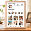 Cadre photo lumineux personnalisé “Notre histoire d’amour” – Prénoms, dates & mosaïque de photos sur mesure | Cadeau d’anniversaire romantique pour couples, mariages & occasions spéciales