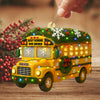 Ornement en bois personnalisé Meilleur Chauffeur de Bus Scolaire – Cadeau de Noël sur mesure Bus Jaune pour chauffeurs et enseignants