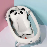 Baby bathtub with panda design on a colorful background