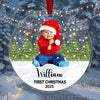 Personalized Baby’s First Christmas Crystal Glass Ornament