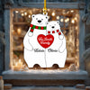 Personalized Bear Family Heart Christmas Acrylic Ornament