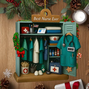 Personalized Best Nurse Ever Wooden Ornament