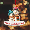 Personalized Grandma & Grandkids Acrylic Ornament – “I Love My Grandkids Snow Much