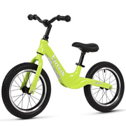 14" Kids Balance Bike for 3, 4, 5, 6 Year Old Boys and Girls, Air Tires with Magnesium Alloy Frame, Lightweight No Pedal Toddler Training Bicycle
