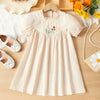 Robe de princesse fleurie brodée pour fille : mode décontractée