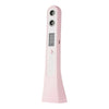 Pink digital thermometer on a white background