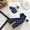 Ensemble t-shirt à pois et nœud : survêtement tendance pour bébé fille