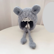 Bonnet en peluche pour bébé, motif dessin animé mignon – Chaleur hivernale pour les nourrissons