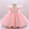 Beaded Neckline and Big Bow Baptismal Princess Ball Gown