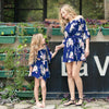 Vêtements assortis mère et fille, mini-robe à imprimé floral