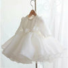 Elegant Pearl Neckline Long Sleeve Wedding and Baptismal Princess Ball Gown