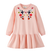 Cute Embroidery Design Patch Long Sleeve Top Dress