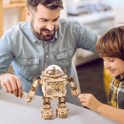 Jouet éducatif en bois | Boîte à musique robot steampunk | Cadeau pour vos enfants