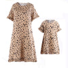 Robe assortie mère-fille à motif léopard