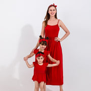 Vibrant Colorful Strapless Dress For Mother And Baby